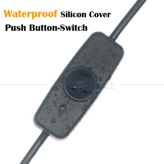 Fabrique personnalisée couvercle en silicium étanche bouton de poussée 2 broches courant continu allumé et éteint câble de commutateur pour lampe moto 0