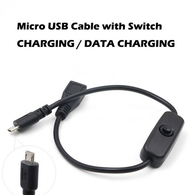 Cable de recharge d'extension micro USB avec commutateur 3