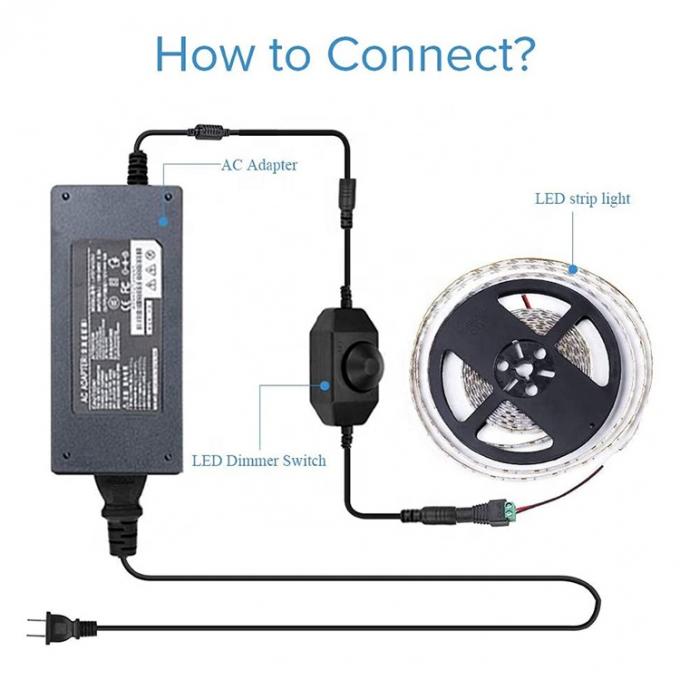 Certificat CE 12V 24V mâle à femelle alimentation en courant continu ON OFF contrôleur de commutateur Dimmer LED pour lampe 7