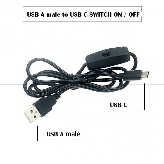 5V USB A mâle à type C USB commutateur alimentation ON OFF câble pour Raspberry Pi LED bande 0