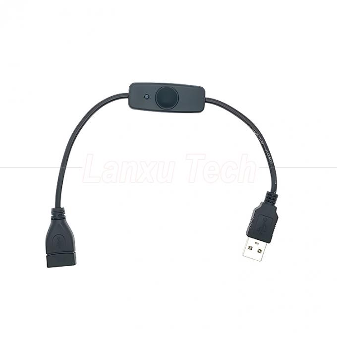 USB type C mâle à femelle sur éteindre le câble d'extension du commutateur à capuche en silicium pour le ventilateur de lampe Raspberry Pi 4