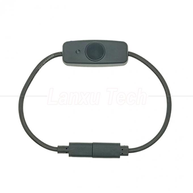 USB type C mâle à femelle sur éteindre le câble d'extension du commutateur à capuche en silicium pour le ventilateur de lampe Raspberry Pi 1
