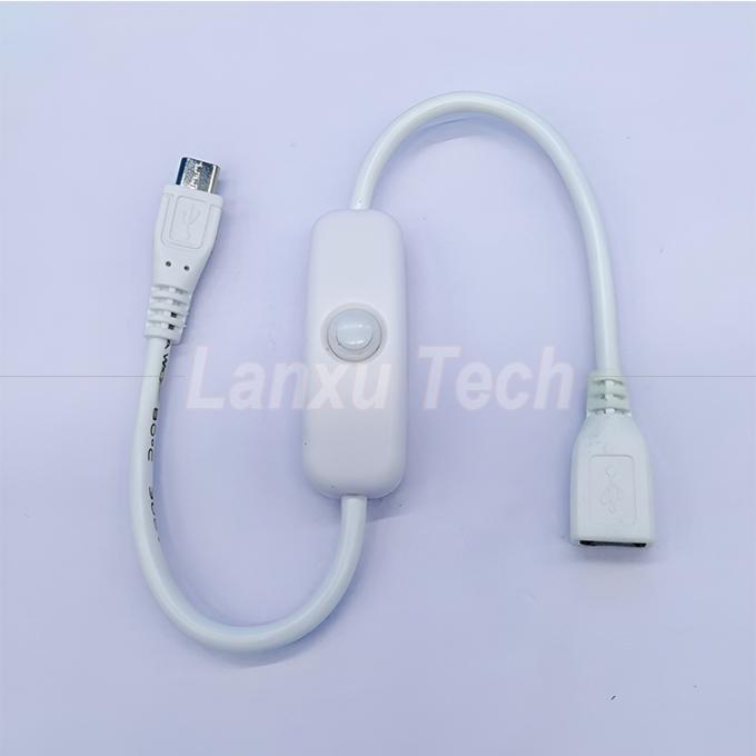 USB Micro B Extension de sexe masculin à féminin allumé et éteint Bouton 501 câble de commutateur 1