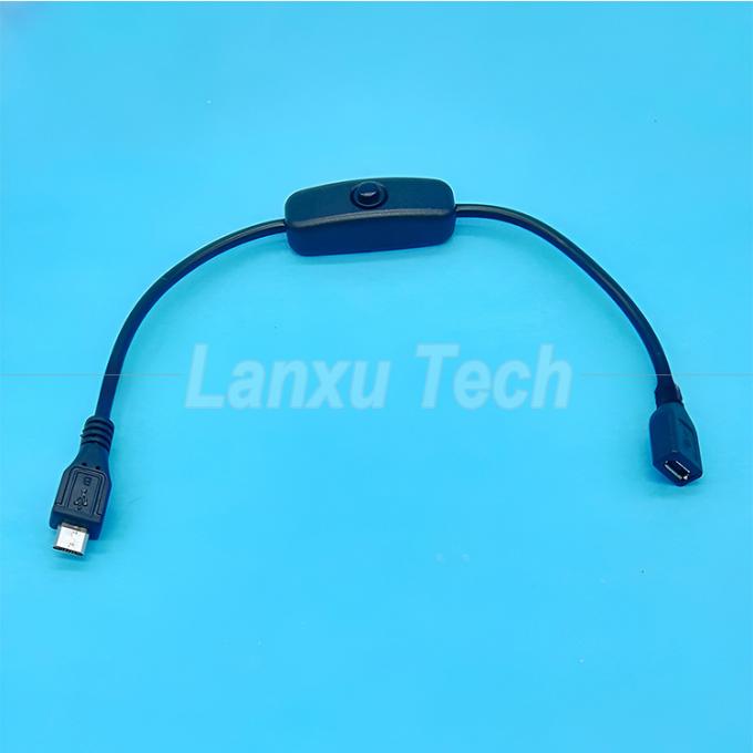 USB Micro B Extension de sexe masculin à féminin allumé et éteint Bouton 501 câble de commutateur 2