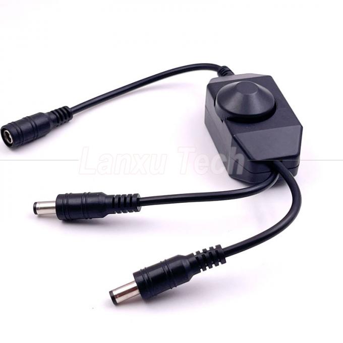 12v 1 Femme à Splitter 2 Homme Puissance CC allumée et éteinte Contrôleur de commutateur de rotation Dimmer LED pour lampe 0