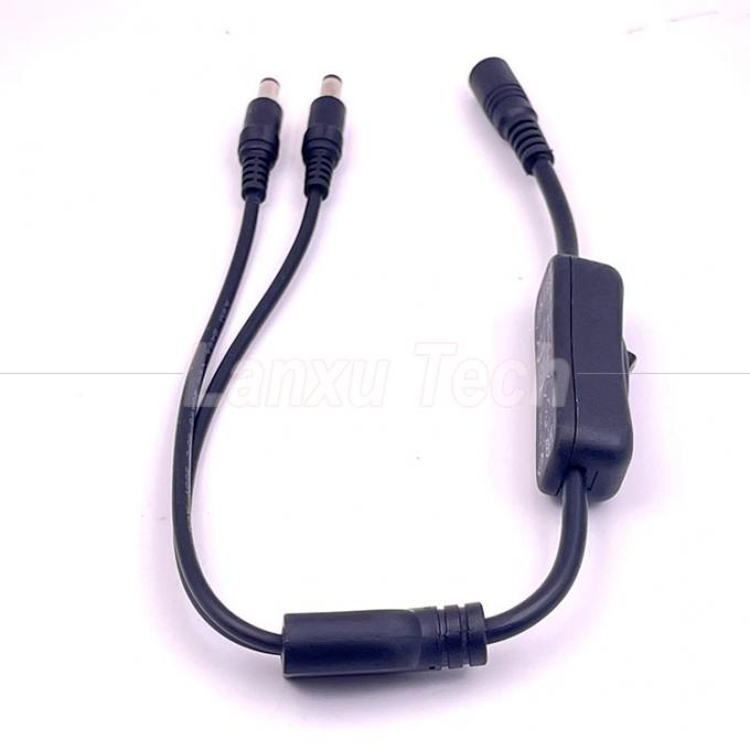 12v Splitter 1 féminin à 2 mâles prise CC 5,5x2,1 mm sur et hors câble de câble de commutateur pour lampe à LED 3