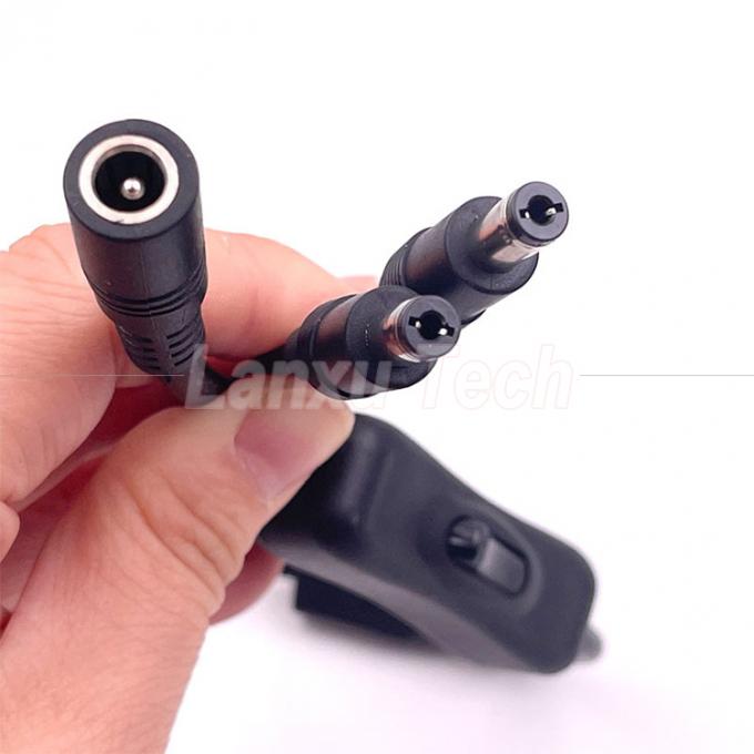 12v Splitter 1 féminin à 2 mâles prise CC 5,5x2,1 mm sur et hors câble de câble de commutateur pour lampe à LED 2