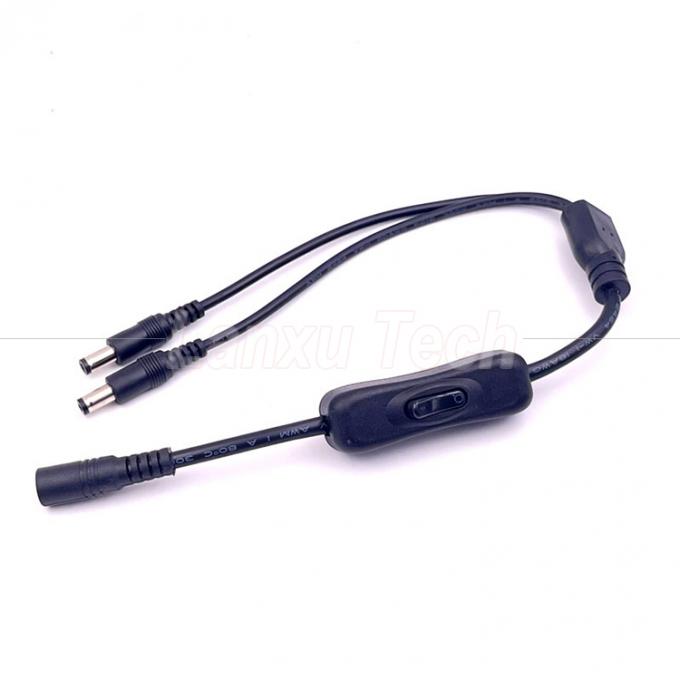 12v Splitter 1 féminin à 2 mâles prise CC 5,5x2,1 mm sur et hors câble de câble de commutateur pour lampe à LED 5