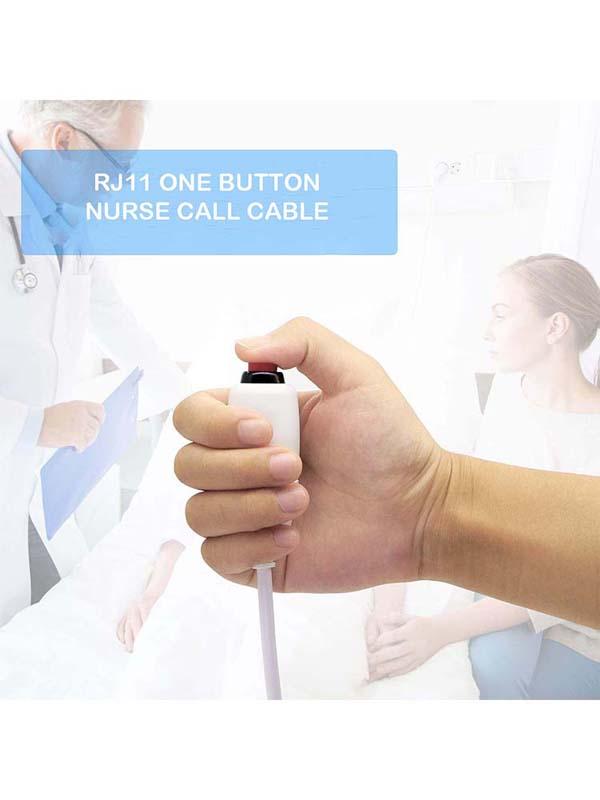 RJ11 personnalisé 6Pin 4Core bouton unique poignée de main câble d'appel infirmier avec clip pour station infirmier station d'appel infirmier 6