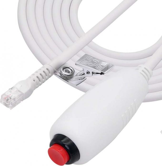 RJ11 personnalisé 6Pin 4Core bouton unique poignée de main câble d'appel infirmier avec clip pour station infirmier station d'appel infirmier 1
