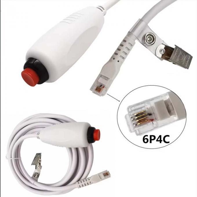 RJ11 personnalisé 6Pin 4Core bouton unique poignée de main câble d'appel infirmier avec clip pour station infirmier station d'appel infirmier 0