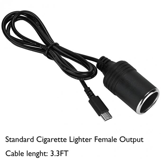 PD Charge 12v Sortie USB Type C Homme à allume-cigare Femme prise de prise de courant câble d'adaptateur pour voiture 1