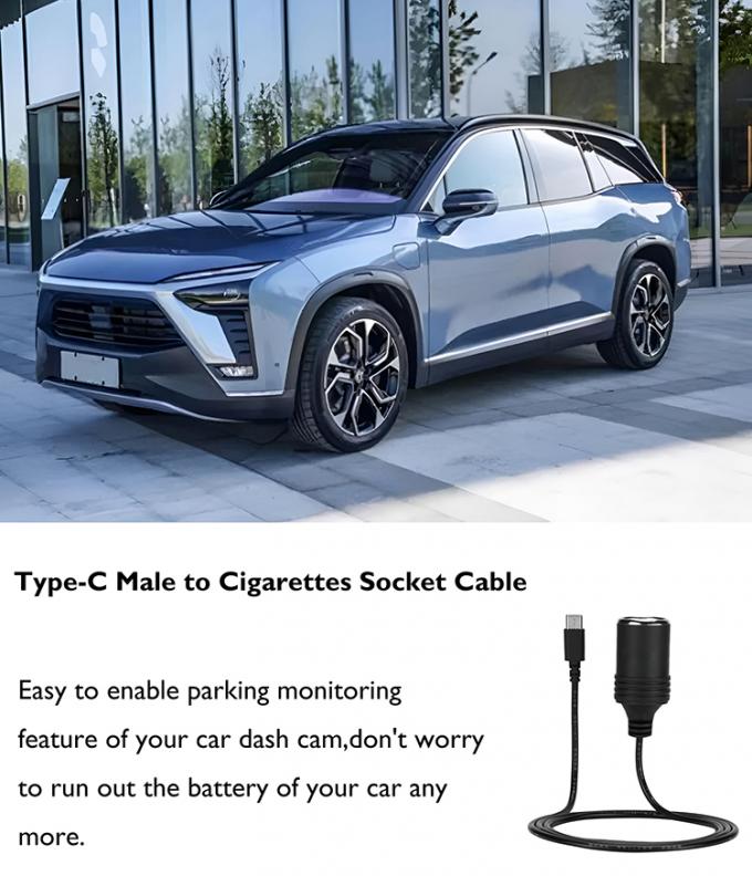 PD Charge 12v Sortie USB Type C Homme à allume-cigare Femme prise de prise de courant câble d'adaptateur pour voiture 5