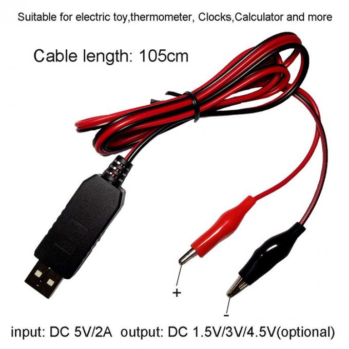 AA AAA Batterie éliminateur Repace Batterie USB 5v à 1.5v 3v 4.5v Passer vers le bas câble de chargeur de puissance pour jouet électrique LED 3