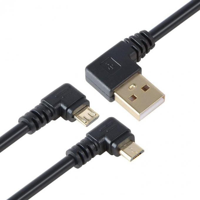 Angle USB en forme de L angle gauche droit de 90 degrés Micro V8 câble de chargement de données d'extension 0