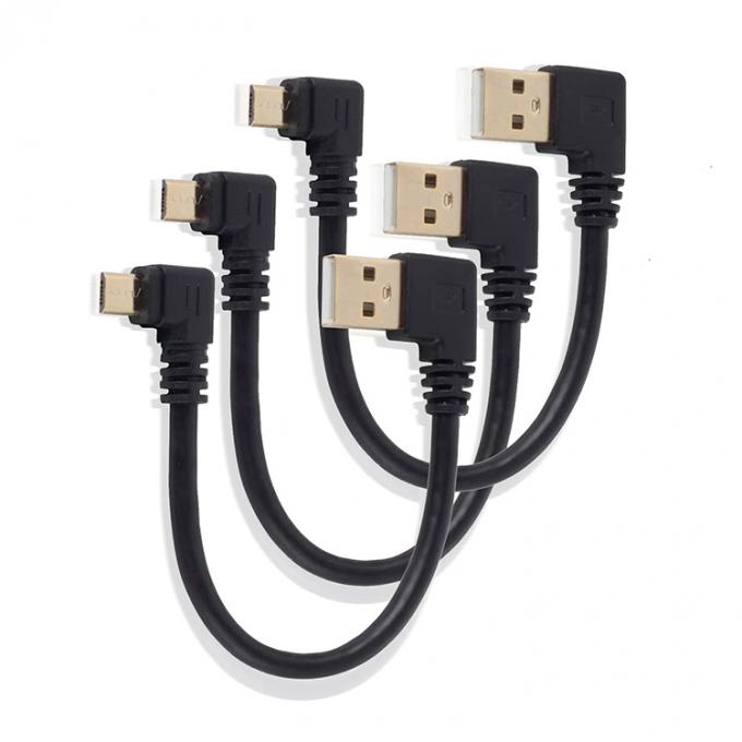 Angle USB en forme de L angle gauche droit de 90 degrés Micro V8 câble de chargement de données d'extension 1