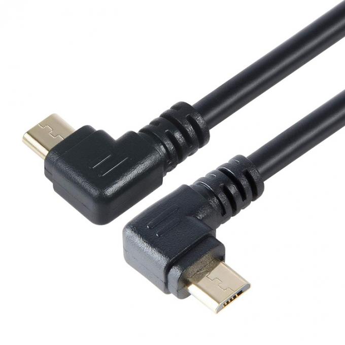 Angle USB en forme de L angle gauche droit de 90 degrés Micro V8 câble de chargement de données d'extension 3