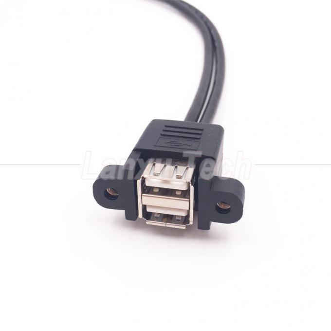 Double câble USB de type A 2 ports monté sur le panneau USB à Dupont 9 broches 3