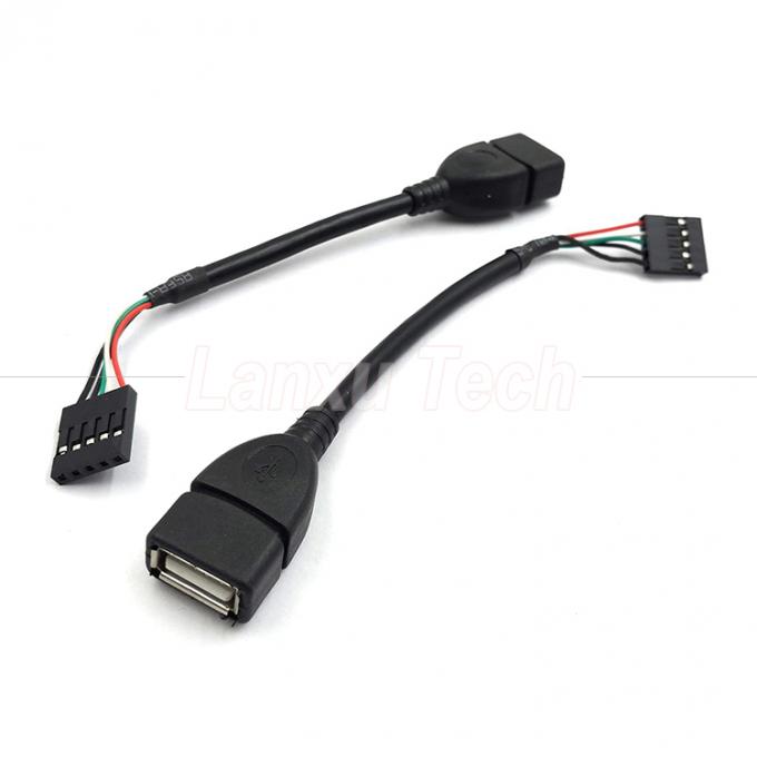 USB personnalisé de type 2.0 A tête de prise féminine à connecteur Dupont à 5 broches câble de carte mère 0
