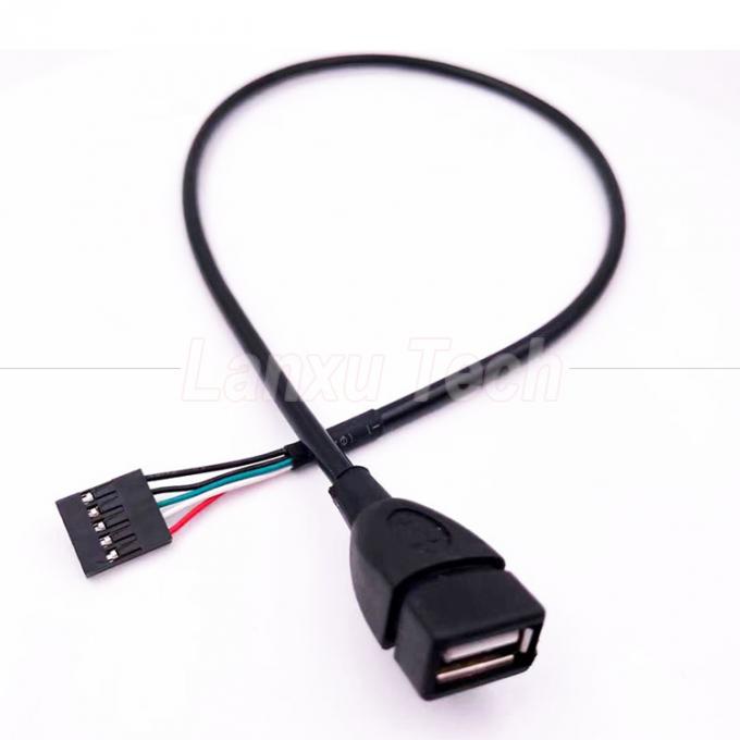 USB personnalisé de type 2.0 A tête de prise féminine à connecteur Dupont à 5 broches câble de carte mère 4