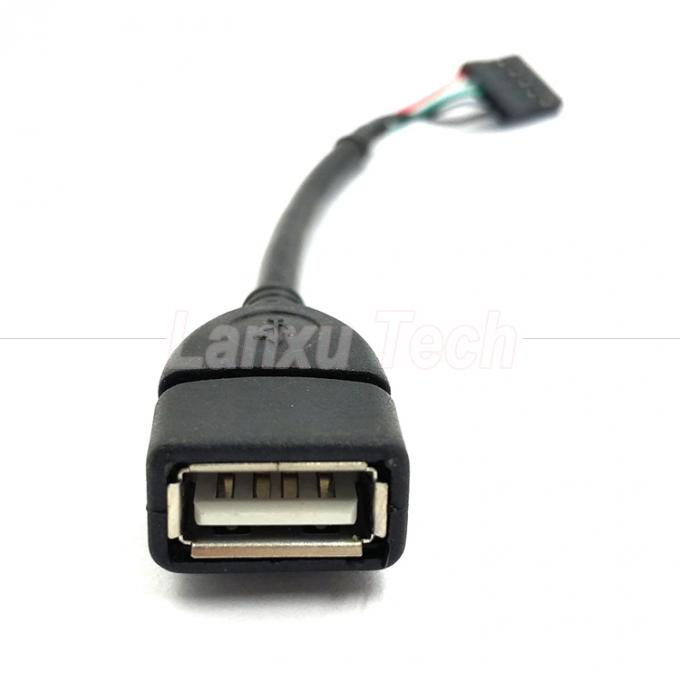 USB personnalisé de type 2.0 A tête de prise féminine à connecteur Dupont à 5 broches câble de carte mère 2