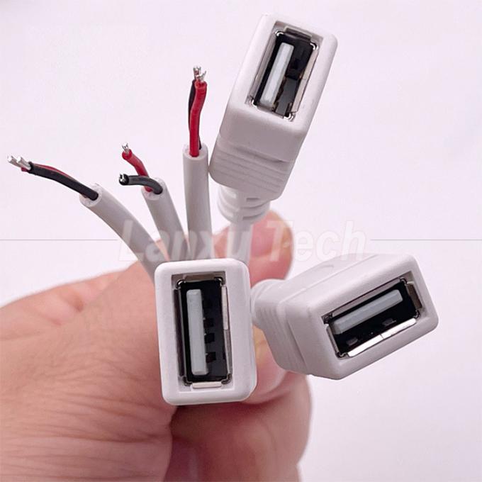 5V USB blanc Femme à ouvrir des fils nus Pigtail Cable d'extrémité pour bande LED 5