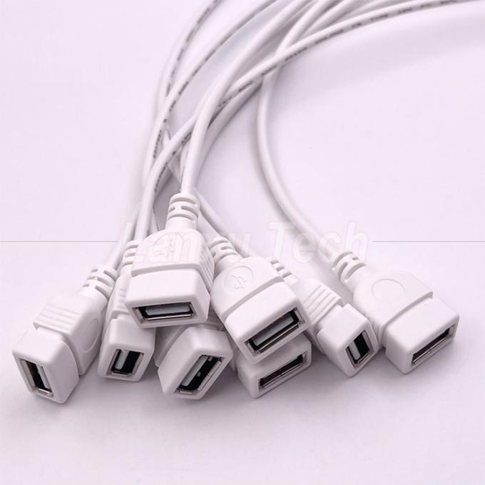 5V USB blanc Femme à ouvrir des fils nus Pigtail Cable d'extrémité pour bande LED 3