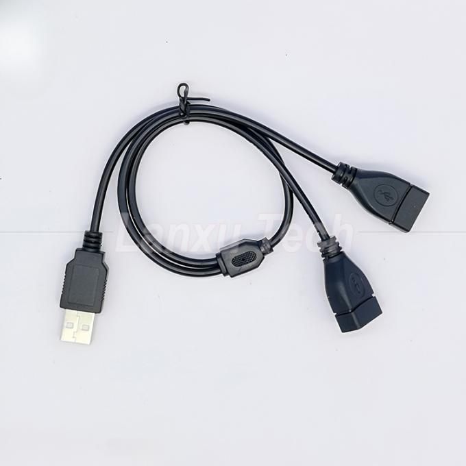 USB 2.0 Un mâle à 2 USB double Jack Y Femme Splitter Hub Cable d'adaptateur d'extension de câble d'alimentation 2