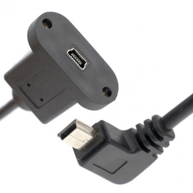 Fermeture à vis à angle droit de 90 degrés, mâle à femelle, câble d'extension mini-paneau USB 2