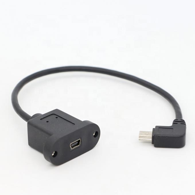 Fermeture à vis à angle droit de 90 degrés, mâle à femelle, câble d'extension mini-paneau USB 6
