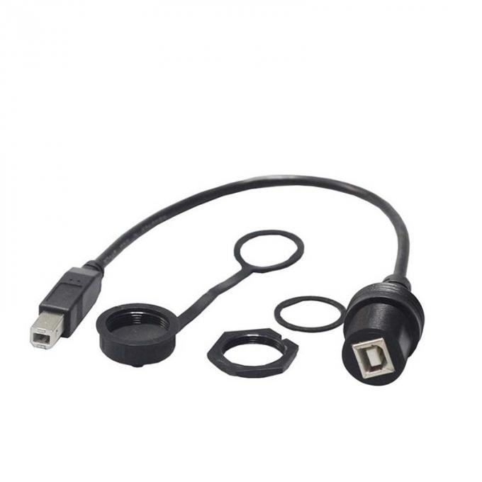 USB B 2.0/3.0 câble d'extension imperméable à l'eau de mâle à femelle avec panneau de montage à vide pour imprimante voiture camion bateau ordinateur moto 2