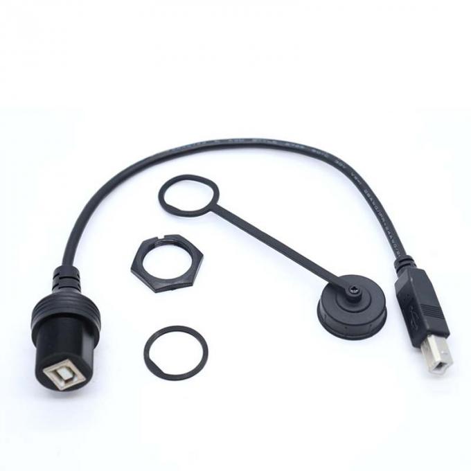 USB B 2.0/3.0 câble d'extension imperméable à l'eau de mâle à femelle avec panneau de montage à vide pour imprimante voiture camion bateau ordinateur moto 3