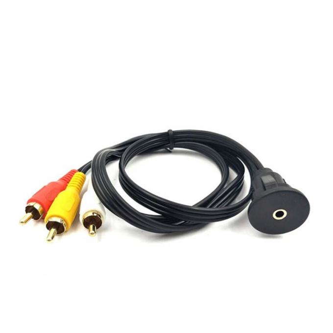 Cable d'extension étanche DC 3.5 à 3RCA personnalisé avec panneau de montage à décharge pour ordinateur de moto pour voiture, camion, bateau 0