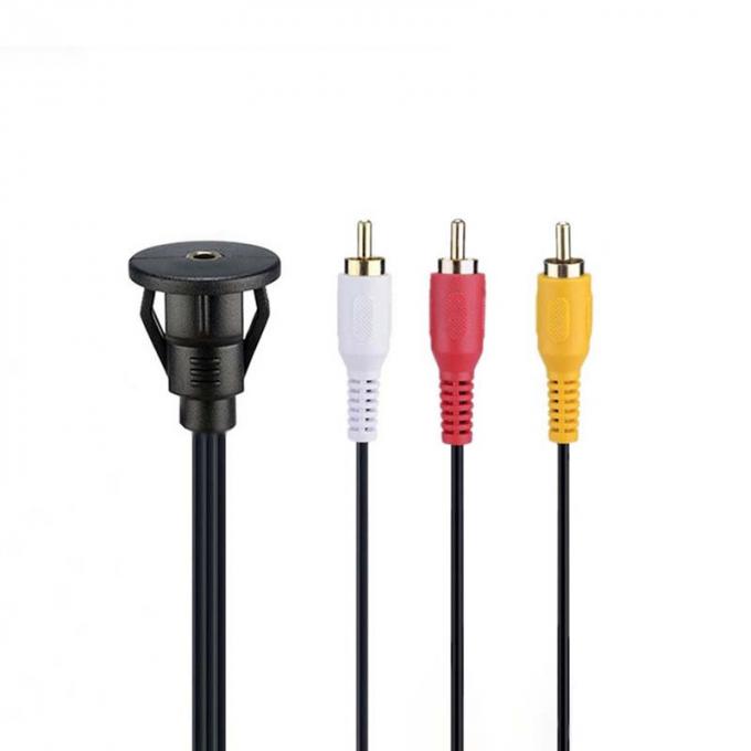Cable d'extension étanche DC 3.5 à 3RCA personnalisé avec panneau de montage à décharge pour ordinateur de moto pour voiture, camion, bateau 2