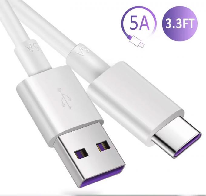 Cable de chargeur de données USB à type C de haute qualité 1M 2M 5A à charge rapide pour téléphone Android Huawei 1