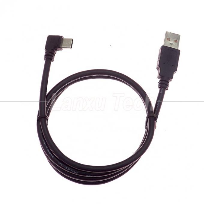 Chargement rapide à angle droit de 90 degrés 2A câble d'extension du chargeur de données USB 2.0 à type C 4