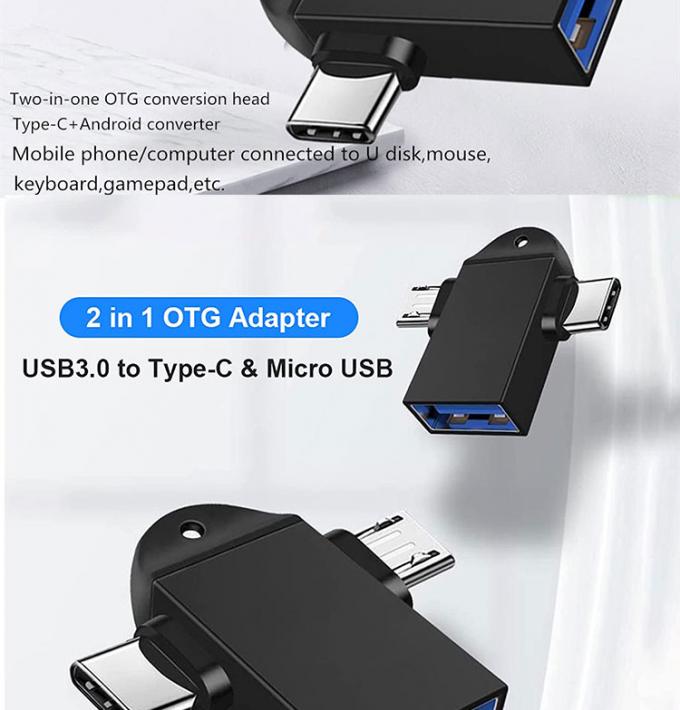 2 en 1 USB3.0 à Micro B Type C Convertisseur USB OTG Adaptateur pour Android Téléphone Souris U Disque 1