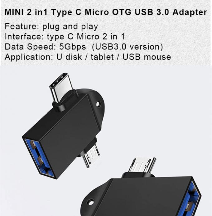 2 en 1 USB3.0 à Micro B Type C Convertisseur USB OTG Adaptateur pour Android Téléphone Souris U Disque 0