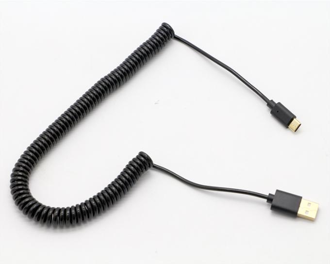 Connecteurs 3M en or personnalisés à recharge rapide à ressort enroulé câble de recharge de données USB de type C 0