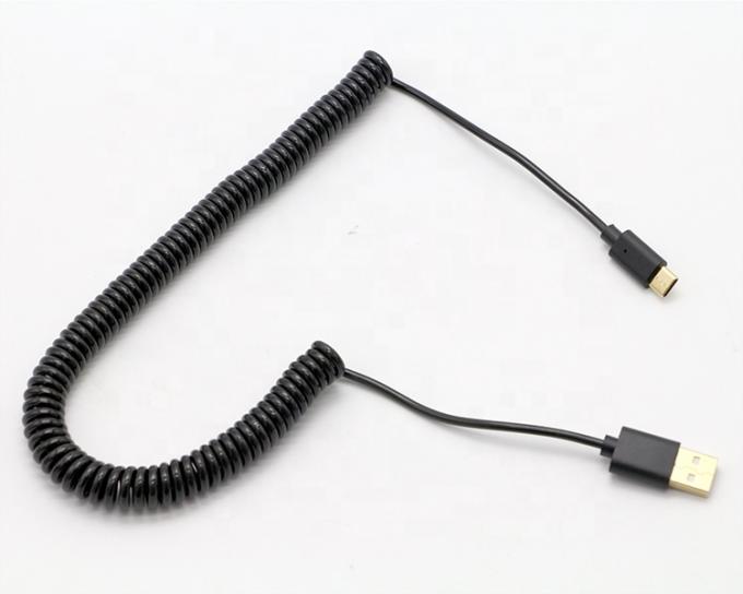 1M 2M 3M à charge rapide en ressort enroulé en spirale câble USB de type C 5