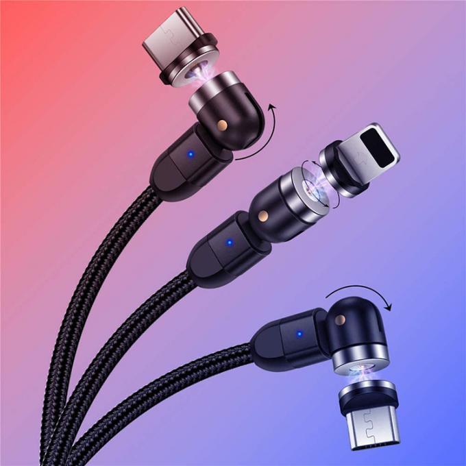 Chargeur rapide accessoires de téléphone rotation de 540 degrés 3 en 1 Micro type C câble de charge de données USB magnétique 4