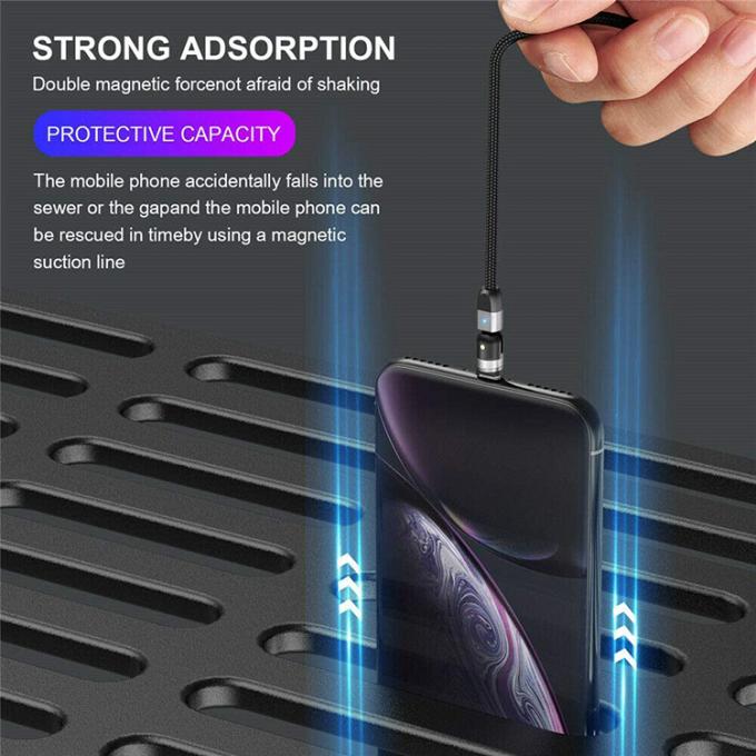 Chargeur rapide accessoires de téléphone rotation de 540 degrés 3 en 1 Micro type C câble de charge de données USB magnétique 7