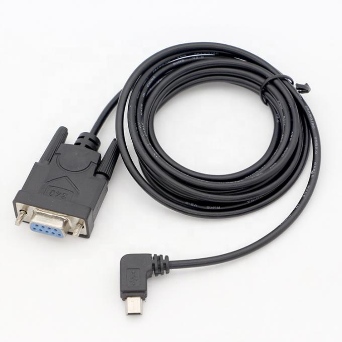 CUSTOM 90 degrés à angle droit Mini B USB à femme câble série DB9 RS232 0