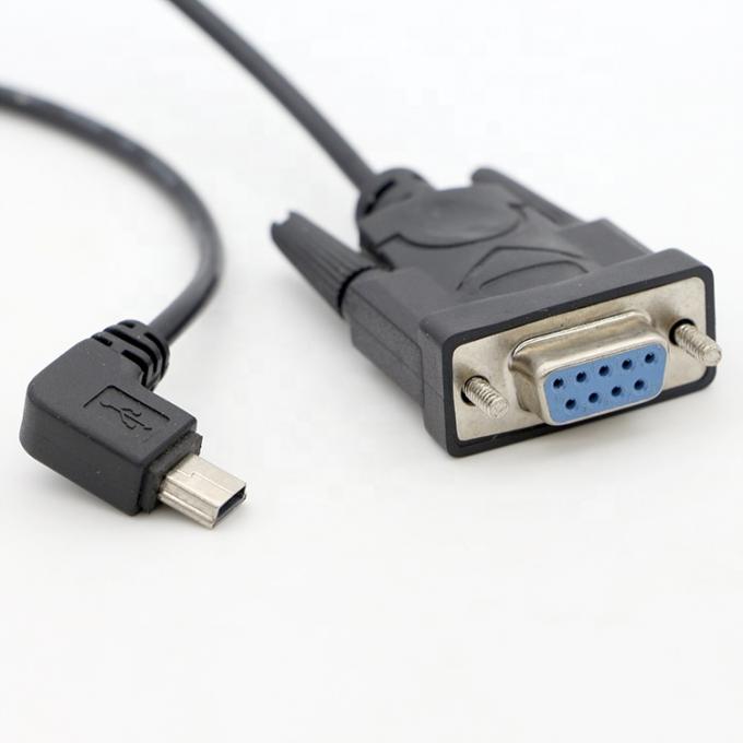 CUSTOM 90 degrés à angle droit Mini B USB à femme câble série DB9 RS232 1