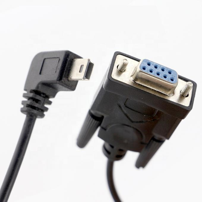 CUSTOM 90 degrés à angle droit Mini B USB à femme câble série DB9 RS232 4