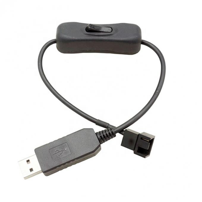 12V Step UP Boost USB à 3 broches 4 broches PWM PC Ventilateur ON OFF Commutateur câble d'adaptateur d'alimentation 4