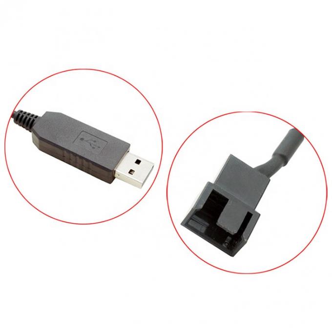 12V Step UP Boost USB à 3 broches 4 broches PWM PC Ventilateur ON OFF Commutateur câble d'adaptateur d'alimentation 3