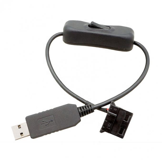 12V Step UP Boost USB à 3 broches 4 broches PWM PC Ventilateur ON OFF Commutateur câble d'adaptateur d'alimentation 6