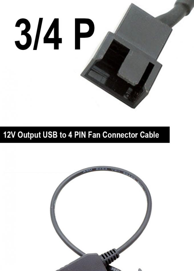 USB 5V à 12V Voltage augmenté 3 broches et 4 broches câble d'adaptateur d'alimentation PC 1