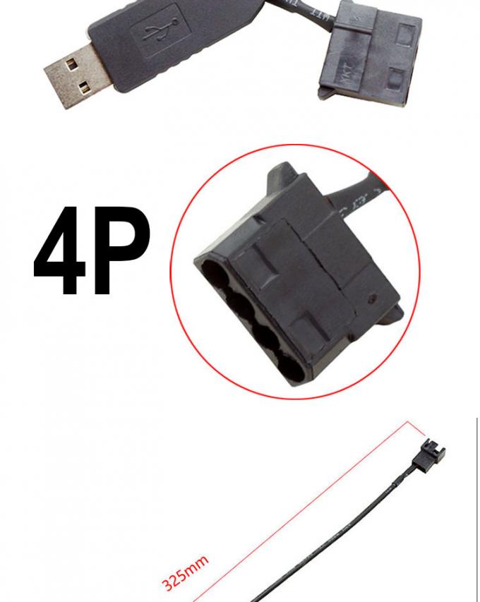 USB 5V à 12V Voltage augmenté 3 broches et 4 broches câble d'adaptateur d'alimentation PC 2